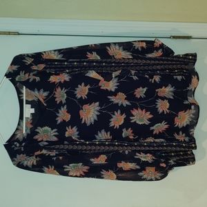 Belle by Kim Gravel Chiffon Blouson Sleeve Ruffle Top